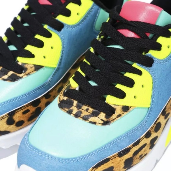 Multicolored Leopard Print Ombre Sneakers - Picture 4 of 5